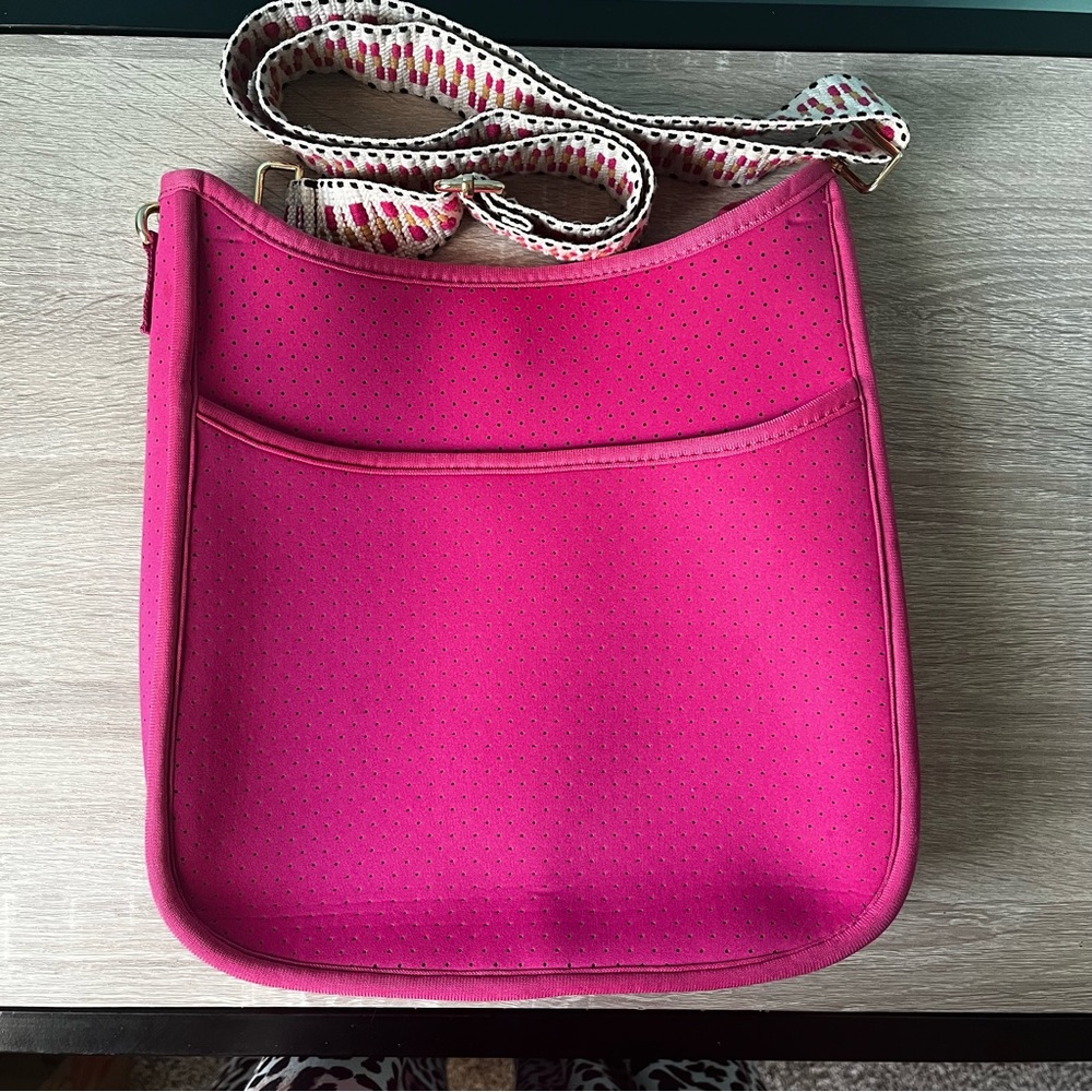 🔜 
Pink Neoprene Crossbody Bag